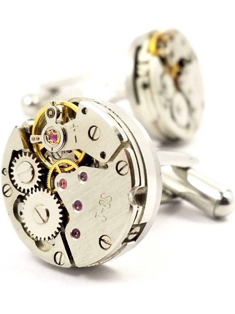 Steampunk Watch Movement Cufflinks for Men - Unique Gift Box Included